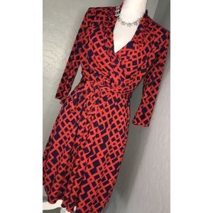 🔥SALE🔥 orange and navy blue dress